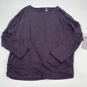 Jennifer Lopez Top Large Petite Womens Purple Metallic Silver Casual Sparkle New